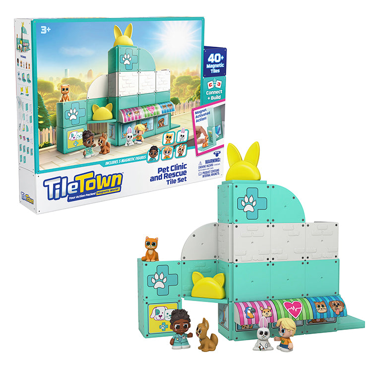 Tile Town Pet Vet Magnetic Tile Construction Set